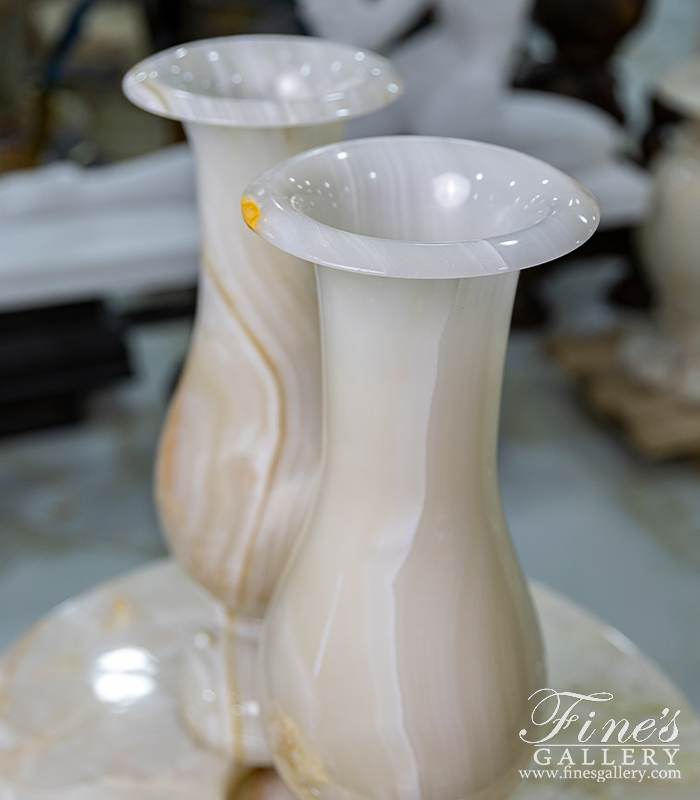 Marble Planters  - Onyx Urn Pair - MP-417